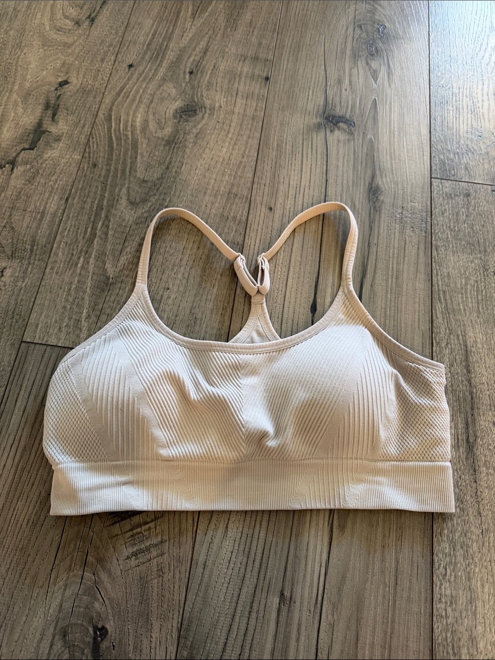 Seamless Nude Ribbed Sports Bra